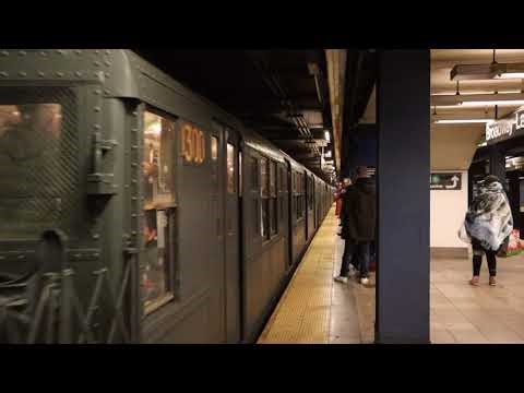 NYC Subway Special: 2 Av bound R1-9 Nostalgia Train entering Broadway-Lafayette St