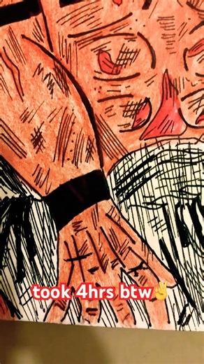 I DREW SUKUNA FULL FORM #art #drawing #shorts #jjk #sukuna #trending