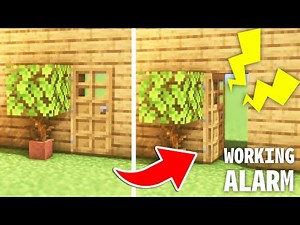 Minecraft: How to make an Alarm System (Tutorial) | ドアを開けると鳴る！防犯アラームの作り方(セキュリティ建築)