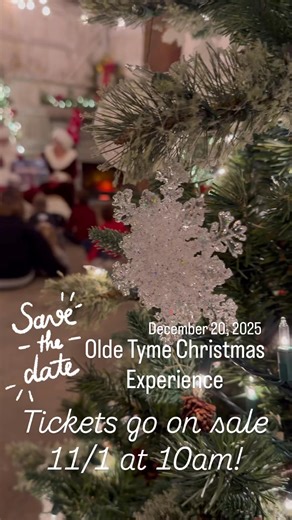 Olde Tyme Christmas Experience tickets go on sale THIS Saturday at 10am ⏰ What’s Olde Tyme Christmas?✨ • personal & private meet greet with Santa • a fun craft with the Elves • gifts from the North Pole to all on the Nice List • Santa’s favorite holiday snacks drinks • a special story time with Mrs. Claus • music & dancing • and many great picture opportunities! It’s an experience for the whole family that you don’t want to miss. Limited tickets, limited sessions. Decemver 20th, 2025. 9am 1pm. $