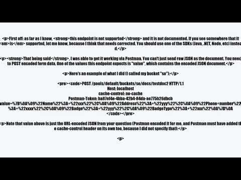 Adding document in Couchbase and missing JSON bodyvideo