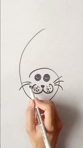 🌊🦭 How To Draw A Sea Lion Using Number 6 | Easy Number Drawing #animaldrawing #numberdrawing #shorts