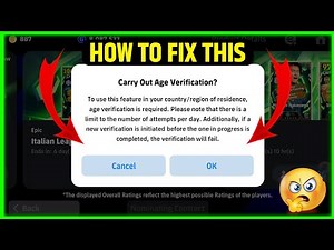 How to fix problem of age verification in Brazil Region in eFootball 2026