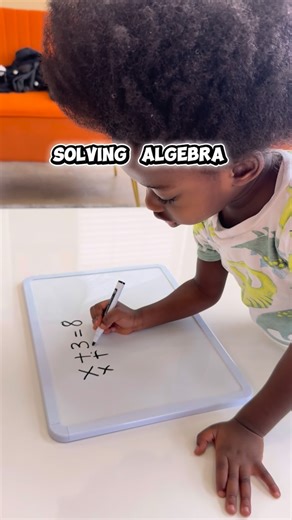 Bismark Ivan Yeboah on Instagram: "Not Ivan giving us an Algebra lesson on why x = 5 in the equation x+3 =8😅🤯 He has been solving equations all evening and can’t wait to share a full video on YouTube of him solving algebraic equations with addition, multiplication, subtraction and division. Check out and subscribe to his YouTube Channel if you haven’t already🎥 (Xplore with Ivan & Zane) #algebra #preschoolmath #toddlermath #3yearold #xplorewithivanandzane"