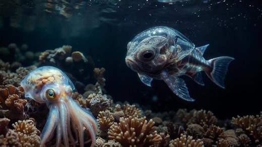 An aquatic alien species feeding. #ai #alien #food #aquatic #aliens