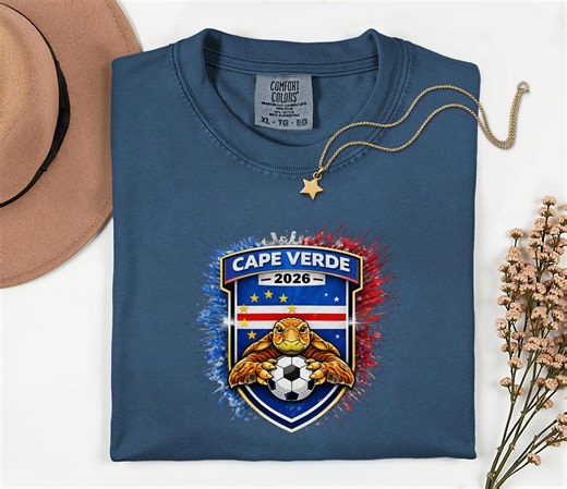 Comfort Colors® Cape Verde Mascot Soccer Shirt, World Tournament 2026 Gift Graphic Tee, Football Jersey Style Sports Fans Unisex T-shirt - Etsy