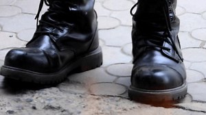 Close-up Firefighter Boots Through Flames High Stock Footage Video (100% Royalty-free) 3619143709 | Shutterstock