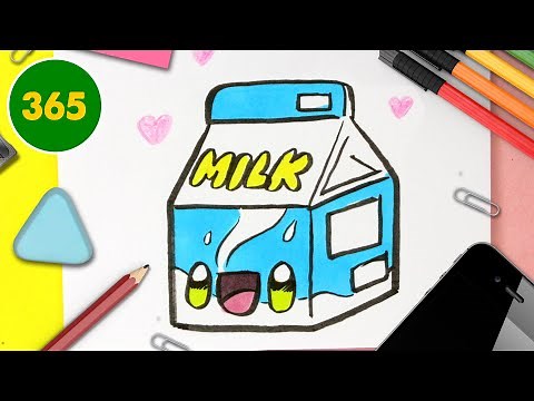 COMMENT DESSINER UNE BOÎTE DE LAIT KAWAII dessins kawaii faciles Apprenez à dessiner des aliments