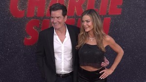 Charlie Sheen & Denise Richards hug, pose together at movie premiere