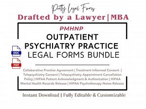 Psychiatry Practice Forms Bundle APRN Mental Health Patient Intake Outpatient Psychiatry Consent and Hipaa Forms PMHNP Telehealth Templates - Etsy