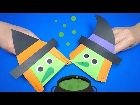 How to Make a Paper Witch Hand Puppet | Halloween Paper Craft