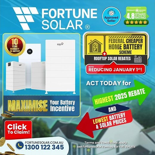 2025 Solar & Battery Rebates For a Limited Time ⚡ Save a Fortune with Fortune Solar ⚡