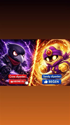 🎮 Crow vs Sandy! Kim kazanır sizce? Abone ol, beğeni bırak ve favorini seç! 😎🔥 #BrawlStars