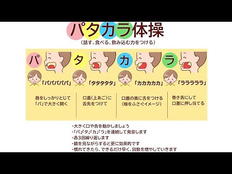 お食事前の口腔体操 【パタカラ体操】 #高齢者のムセ予防 #嚥下体操 #舌の運動 #発声練習 #唾液腺マッサージ #首ストレッチ #深呼吸