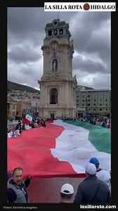  Trabajadores del Poder Judicial de la Federación (PJF) marcharon por el primer cuadro de Pachuca, ondeando una mega bandera, en forma de protesta por la implementación de la reforma judicial. | LSR Hidalgo | Facebook