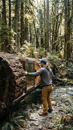Inside a Giant Fallen Tree 😱🌳 #shorts #viral #stisfying #secretroom