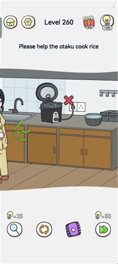 Brain out 2 Level 260 Puzzle solved 👍 Please help the otaku cook rice 🍚 #braintestsolution