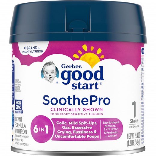 Gerber Good Start SoothePro (HMO) Powder Infant Formula, Stage 1, 19.4 oz