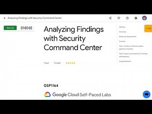 Analyzing Findings with Security Command Center GSP1164