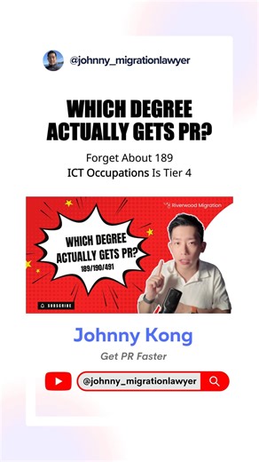 Johnny Kong | Australian Migration Lawyer | A lot of people are still planning PR around IT and Computer Science. But the rules have changed. As Johnny explains here, 189 is no... | Instagram