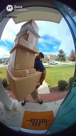 The Package Tower #deliverylife #caughtoncamara #doorbellcam