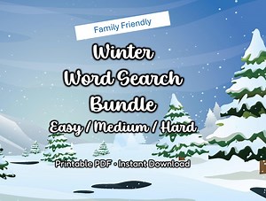 Winter Word Search Puzzle Bundle | Family Fun (printable PDF) - Etsy