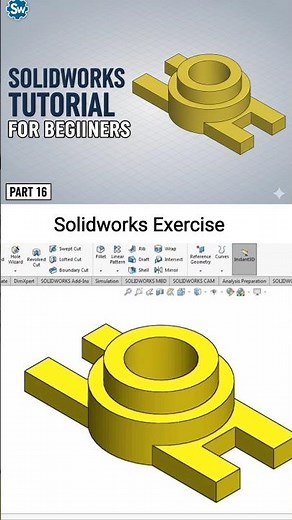 ✅Solidworks Exercise | CAD Tutorial for Beginners