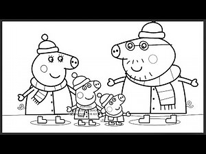 Peppa Pig Family Cold Winter Days Kids Fun Art Activities Coloring Book Pages with Colored Markers