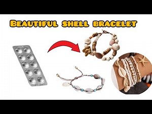 Handmade shell bracelet/ unique bracelet from medicine wrappers/ shell bracelet DIY