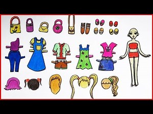 Tự làm búp bê giấy - Thiết kế 15 bộ quần áo, túi xách, giày búp bê - Paper doll craft (Chim Xinh)