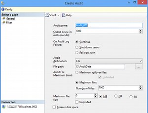SQL Server auditing with Server and Database audit specifications