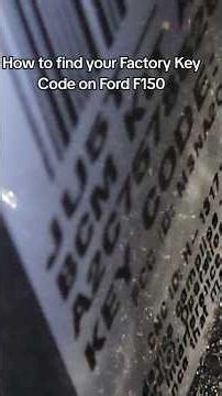 How to find your factory key code on Ford F-150. #ford #f150 #keycode #code #factory #diy