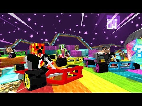 MINECRAFT MARIO KART 1v1v1v1 RACE CHALLENGE! (MCPE)