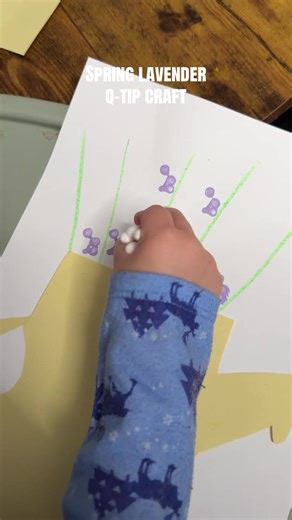 Easy Spring Lavender Q-Tip Craft for Kids