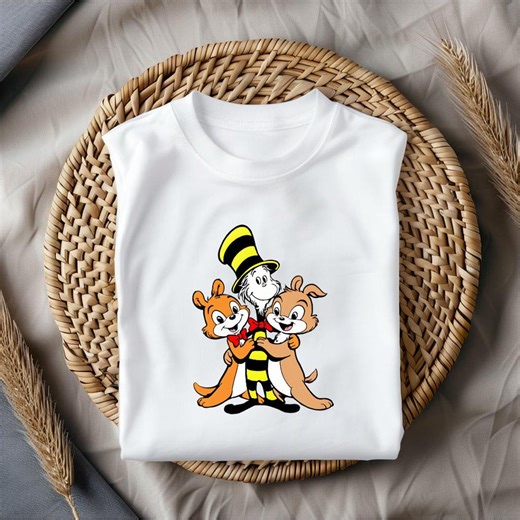 Chip and Dale Shirt, Dr Seuss Style Tee, Cute Cartoon Character T-shirt, Retro Friends Graphic Tee, Vintage Animal Shirt, Kids Cute Tee - Etsy