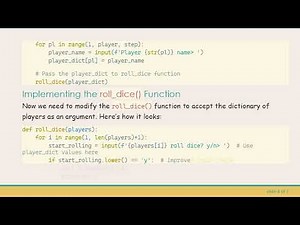 Mastering Python 3: Passing Dictionary Values Between Functions for Your Dice Game