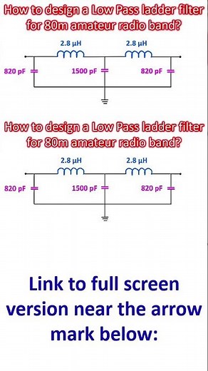 How to design a Low Pass ladder filter for 80m amateur radio band?
