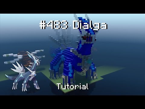 How to build a pokemon Dialga statue in Minecraft (tutorial)