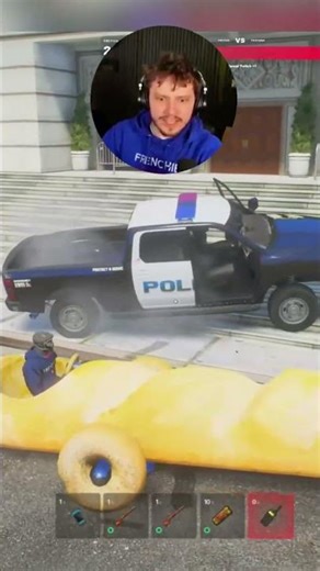 Flee from cops in a GIANT BAGUETTE #gta5 #gtarp #shorts