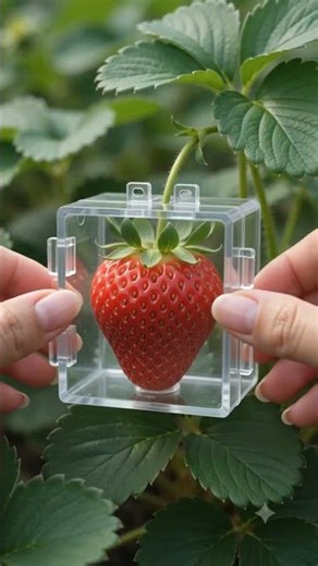 #shorts I Grew a Perfect Square Strawberry 🍓📦 #agriculture #ai #vietnam #farming #4k #farmtotable