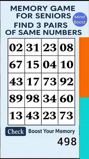 Daily Brain Exercise for Seniors – Easy Mind Activity | Match the Numbers