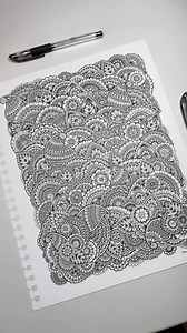 No pencil sketches! Just floral motifs, tiny details, and a lot of trust in the process. #zentanglefloral #freehanddrawing #patternart #floraldrawing #inkartwork #artreels #drawingreels #zentangleart #mindfulart #patternlover #zentangle #details | Saudamini Madra