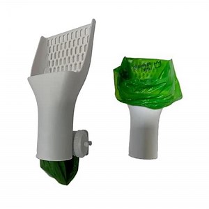 Super Pooper Scooper with bag attachment - Easy to use Size Portable Pet Poop Clean Up Tool for Small Medium and Large Dogs Waste (White)