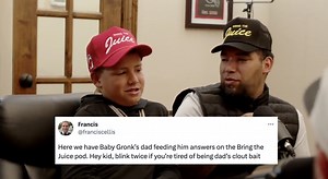 After Clip Of Father Gronk Coaching Baby Gronk In Interview Goes Viral, Social Media Expresses Concern For Child's Mental Health