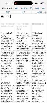 Additional settings in the offline PARALLEL PLUS® Bible-study app on Android on iOS
