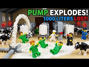 LEGO Cow Milking Farm Pump Explodes - 1000 Liters of Milk Flooding Everywhere! 🐄💦 LEGO CITY
