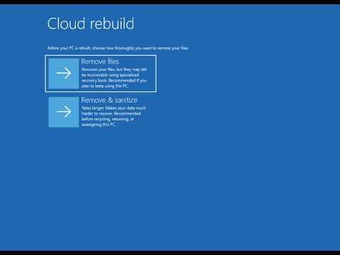 Windows 11 Future Cloud Rebuild option will get delete files and sanitize feature