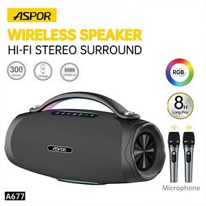 [Hot Item] 300W Bluetooth 5.3 Speaker A677 Hi-Fi Stereo Surround Sound Multi-Color RGB