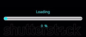 Blue loading complete progress bar with counting number of percentage animation on alpha channel black transparent video