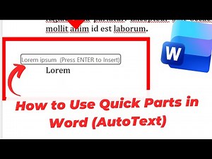 How to Use Quick Parts in Word (AutoText)